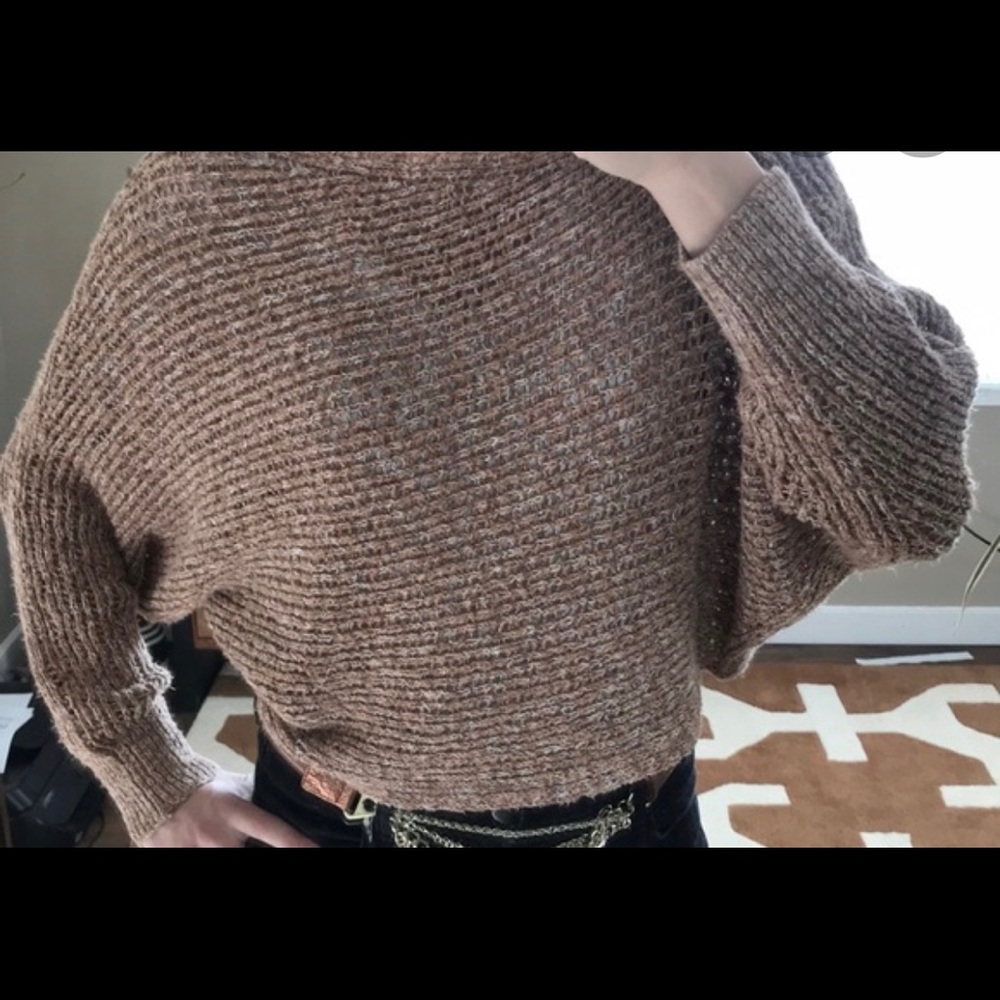 Free People Cropped Knit Sweater